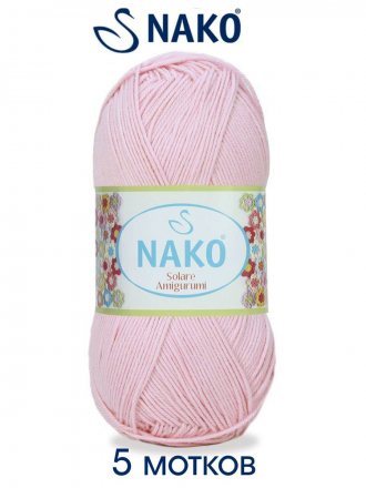 Пряжа Nako SOLARE AMIGURUMI 4857 св.розовый (5 мотков)