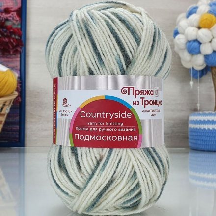 Пряжа Троицкая ПОДМОСКОВНАЯ 2601 принт (10 мотков)