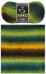 Пряжа Nako VALS 85989 зел/желтый