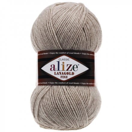 Пряжа Alize LANAGOLD FINE 152 беж меланж (5 мотков)