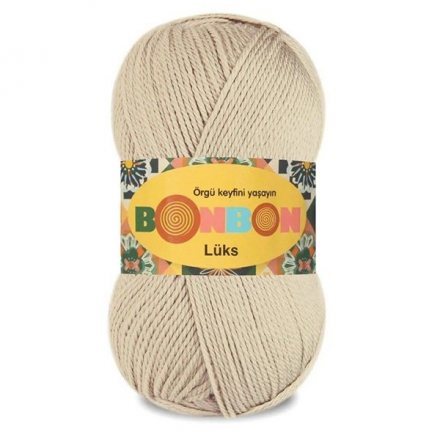 Пряжа Nako BONBON LUKS 98338 льняной (5 мотков)