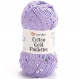 Пряжа Yarnart COTTON GOLD PAILLETTES 7116 сиреневый (5 мотков)
