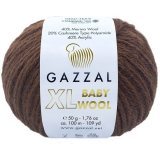 Пряжа Gazzal BABY WOOL XL 807 коричневый (5 мотков)