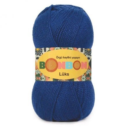 Пряжа Nako BONBON LUKS 98488 т.синий (5 мотков)