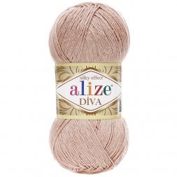 Пряжа Alize DIVA SILKY EFFECT 382 розово-бежевый (5 мотков)