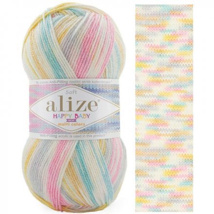 Пряжа Alize HAPPY BABY NEW MULTI COLORS 52995 принт (5 мотков)
