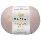 Пряжа Gazzal WOOL 175 341 св.персик (5 мотков)