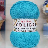 Пряжа M&amp;h KOLIBRI ХЛОПОК КЛАССИК 009 бирюзовый (2 мотка)
