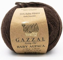 Пряжа Gazzal BABY ALPACA 46004 т.шоколад (5 мотков)