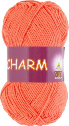 Пряжа Vita cotton CHARM 4196 оранжевый коралл