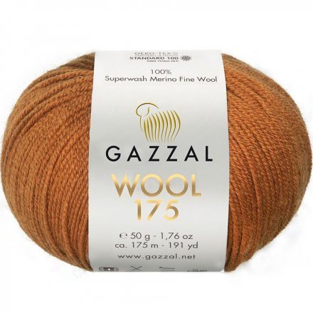 Пряжа Gazzal WOOL 175 315 рыжий (5 мотков)