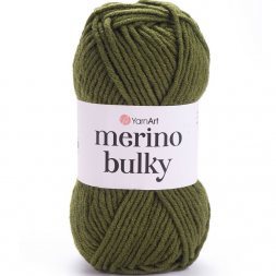 Пряжа Yarnart MERINO BULKY 530 т.зеленый (5 мотков)