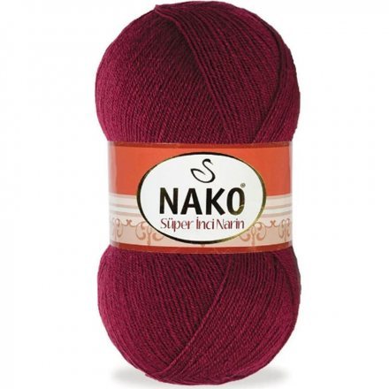 Пряжа Nako SUPER INCI NARIN 999 бордовый (5 мотков)