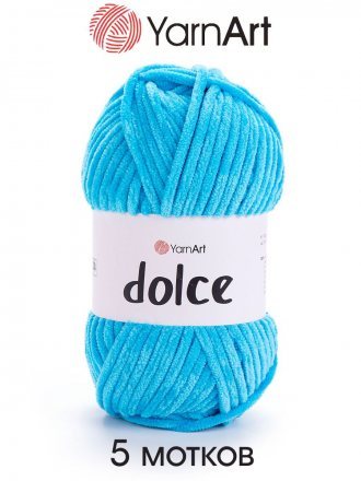 Пряжа Yarnart DOLCE 758 яр.гол.бирюза (5 мотков)