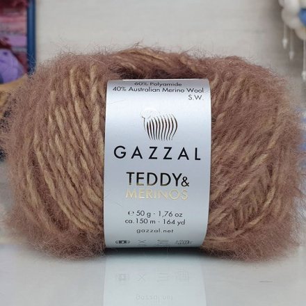 Пряжа Gazzal TEDDY &amp; MERINOS 6540 св.коричневый (5 мотков)
