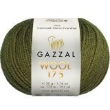 Пряжа Gazzal WOOL 175 317 хаки (5 мотков)