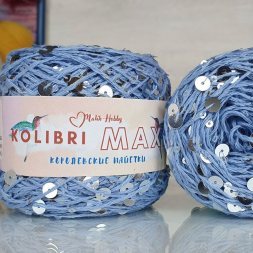 Пряжа M&amp;h KOLIBRI MAXI 068 голубой с серебром (1 моток)