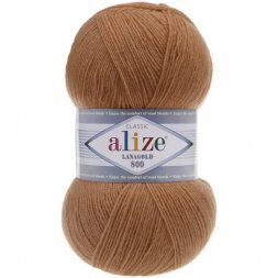 Пряжа Alize LANAGOLD 800 466 т.бежевый (5 мотков)