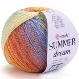 Пряжа Yarnart SUMMER DREAM 4301 джинс/оранж/св.зел (4 мотка)