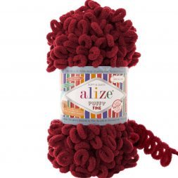 Пряжа Alize PUFFY FINE 107 вишня (5 мотков)