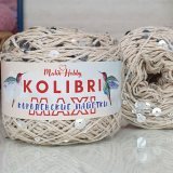 Пряжа M&amp;h KOLIBRI MAXI 218 бежевый с серебром (1 моток)