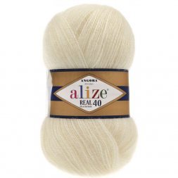 Пряжа Alize ANGORA REAL 40 01 кремовый (5 мотков)