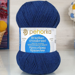 Пряжа Пехорка КРОССБРЕД БРАЗИЛИИ 571 синий (5 мотков)